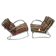 Pair of  Vintage Mid Century Aluminum Patio Chairs.