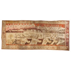 Bildender Khotan-Teppich des frühen 20. Jahrhunderts
