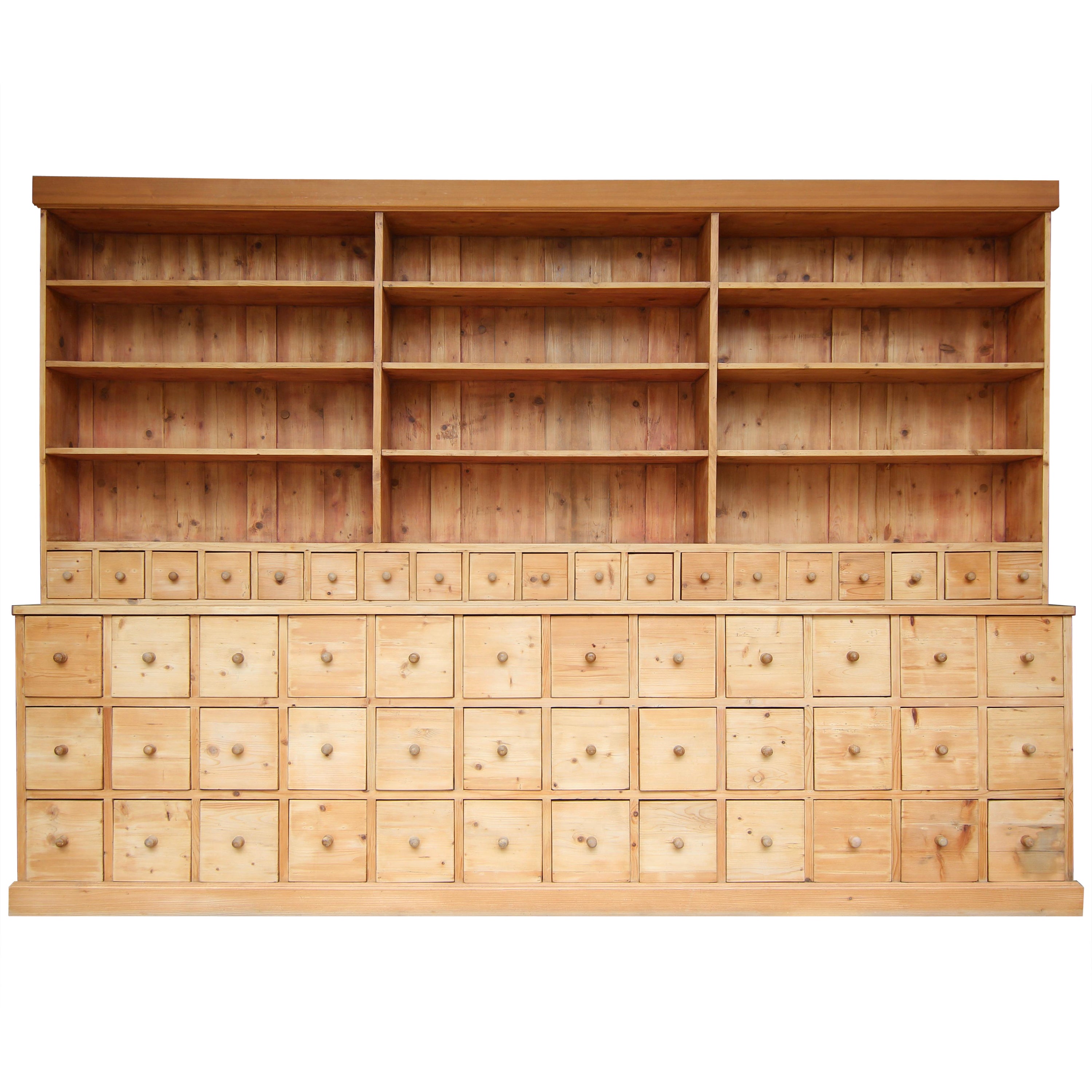 Early 20th Century Pine Apothecary Cabinet For Sale