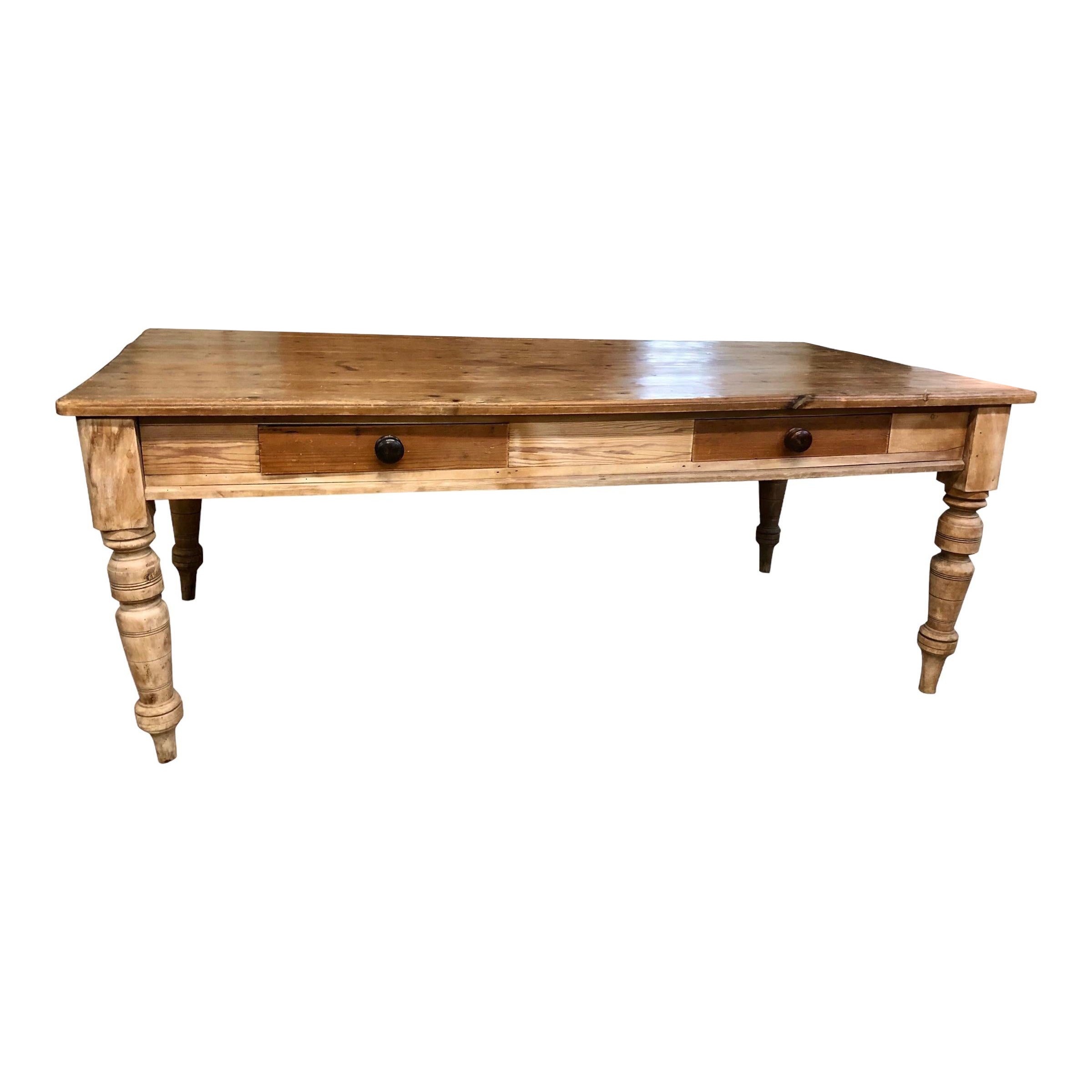 English Country Pine Farm Table For Sale