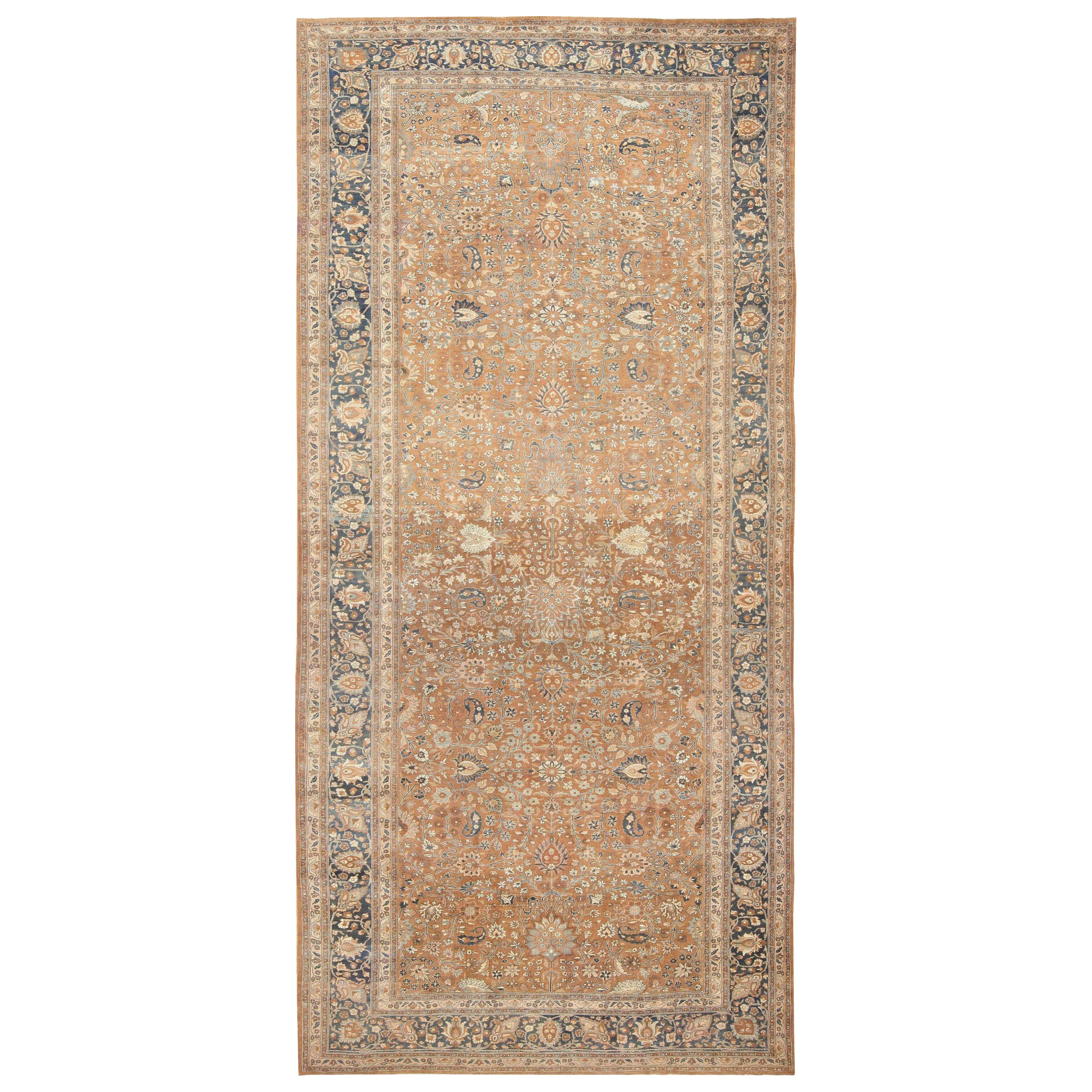 Antique Persian Khorassan Carpet. Size: 12 ft x 28 ft For Sale