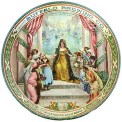 Beer Serving Tray "Buffalo Brewing Co." Sacramento, California Dated 1915
