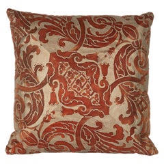 A Mitered Fortuny Fabric Cushion in the Carnavalet Pattern