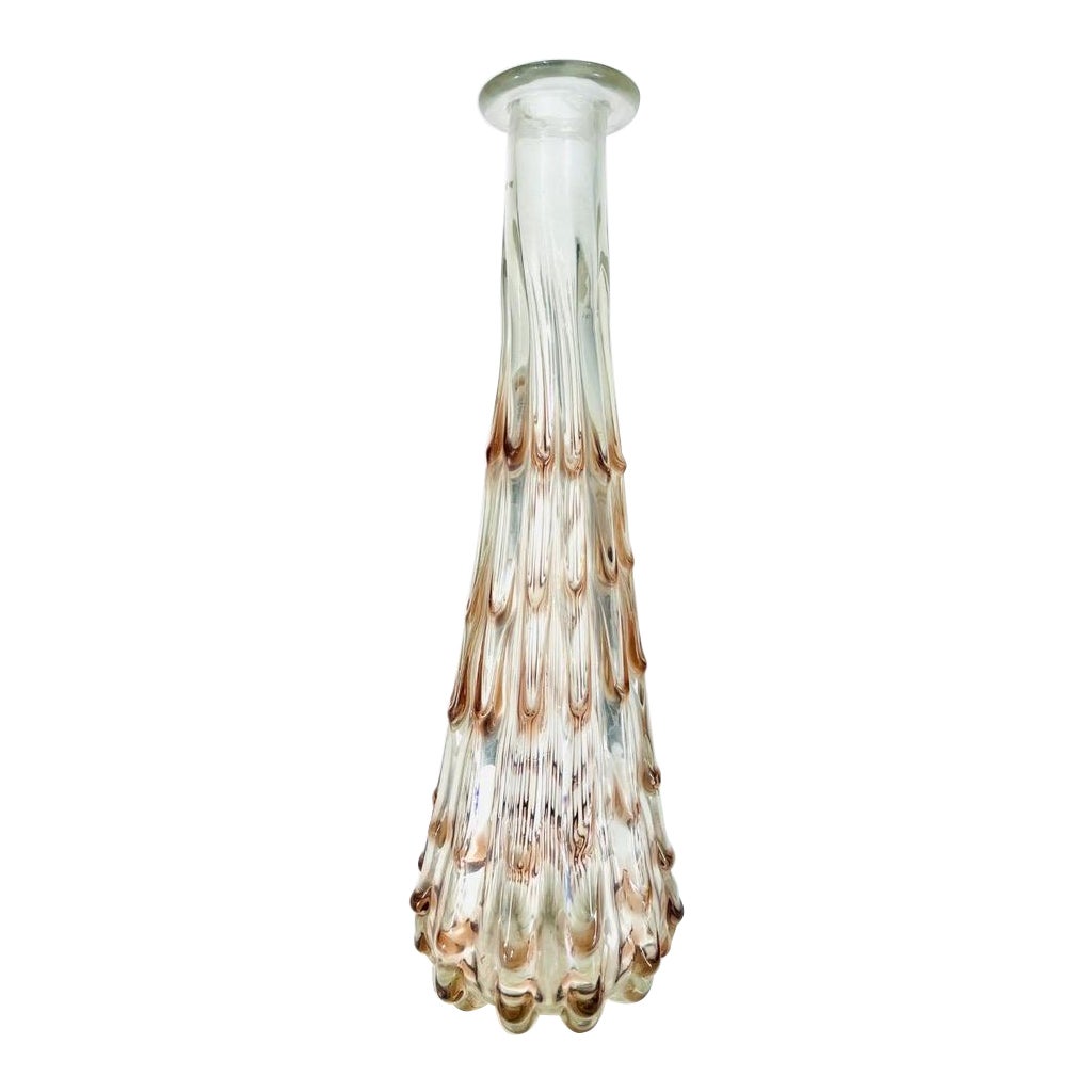 Tall Barovier&Toso vase in Murano glass iridized circa 1950 For Sale