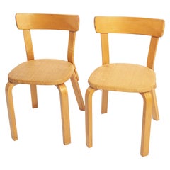 Vintage Alvar Aalto chairs model 69 2 pcs
