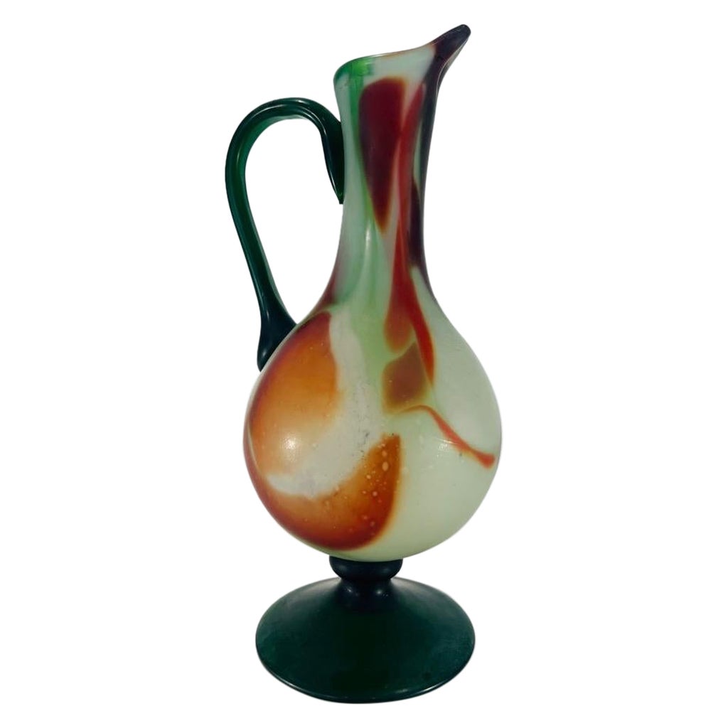 Seguso Vetri dArte Murano glass multicolor circa 1950 jar  For Sale