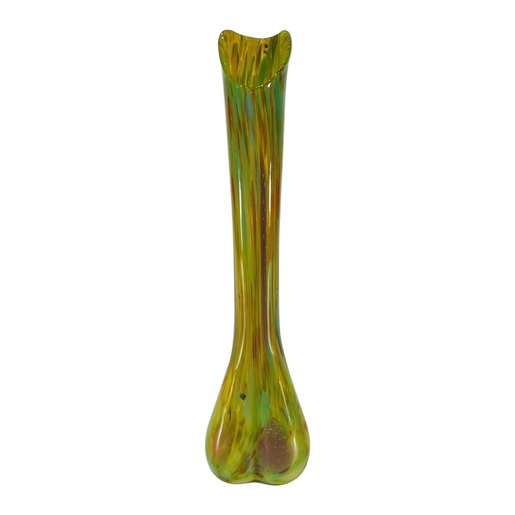 Fratelli Toso Murano Glas mehrfarbige Vase um 1950 im Angebot