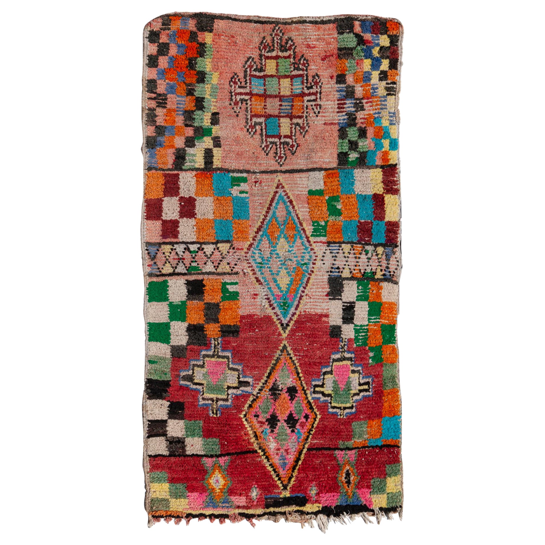 Colorful Moroccan Woven Berber Runner For Sale