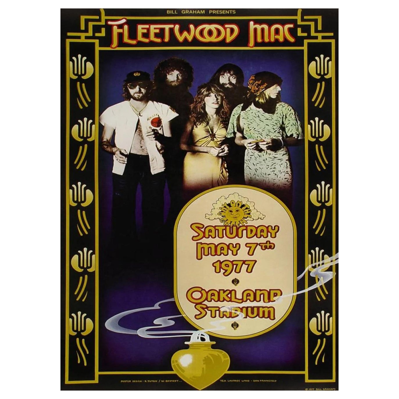 Affiche vintage d'origine Fleetwood Mac - Oakland Coliseum, 1977