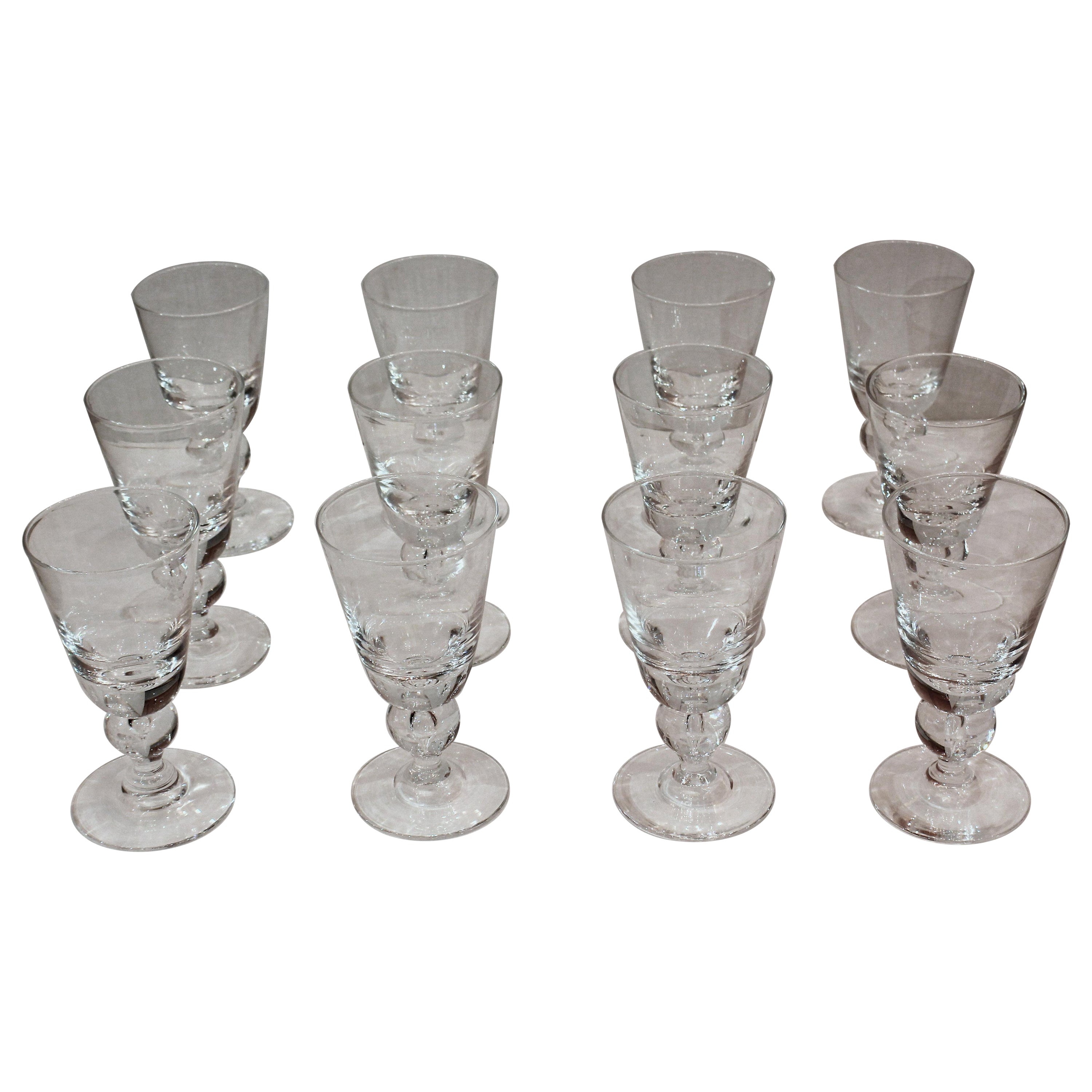 Mid Century Modern Steuben Tear Drop Water Goblets Set of 12