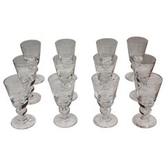 Vintage Mid Century Modern Steuben Tear Drop Water Goblets Set of 12