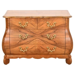 Baker Furniture Dutch Louis XV Burled Walnut Bombay Chest or Commode