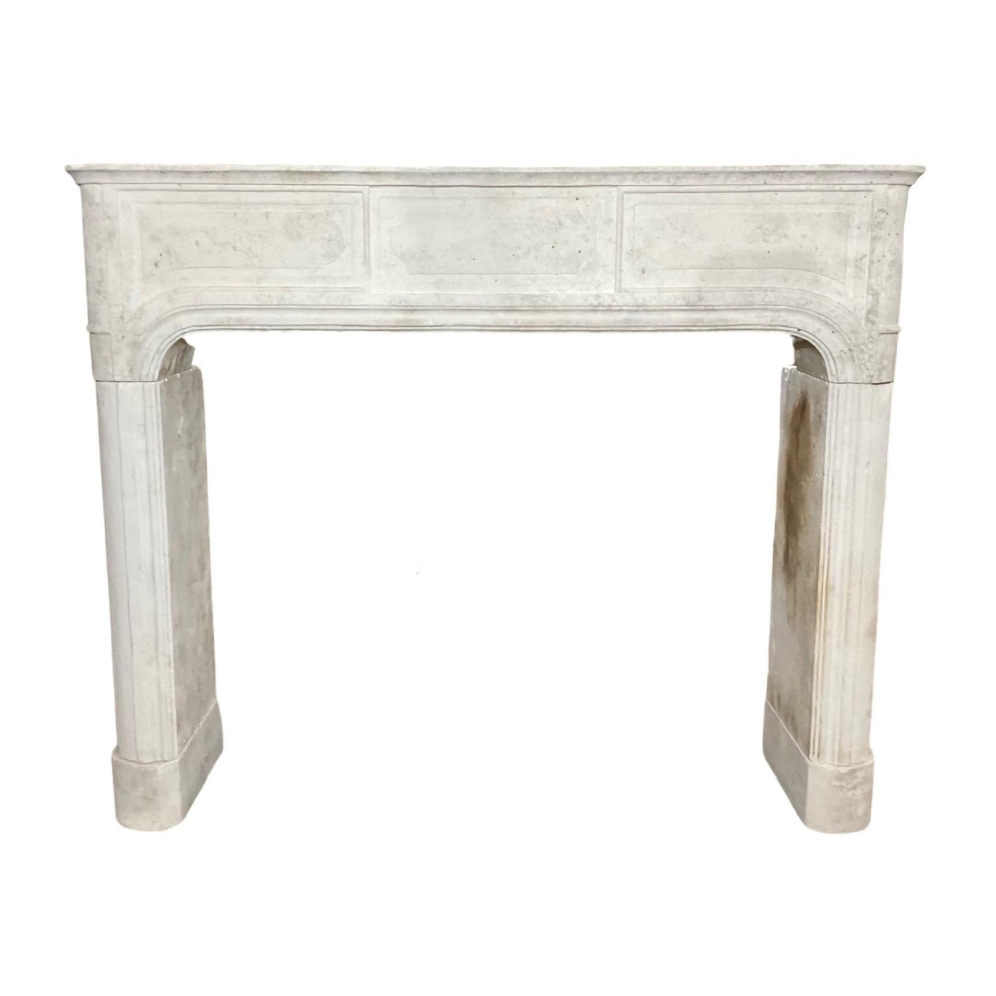 French Limestone Mantel For Sale