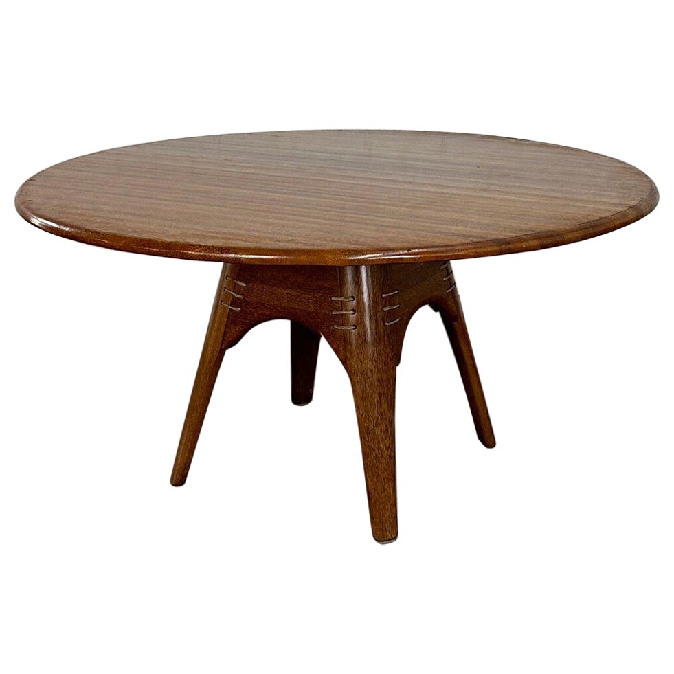 Pacific Green Leather & Palm Wood Dining table For Sale