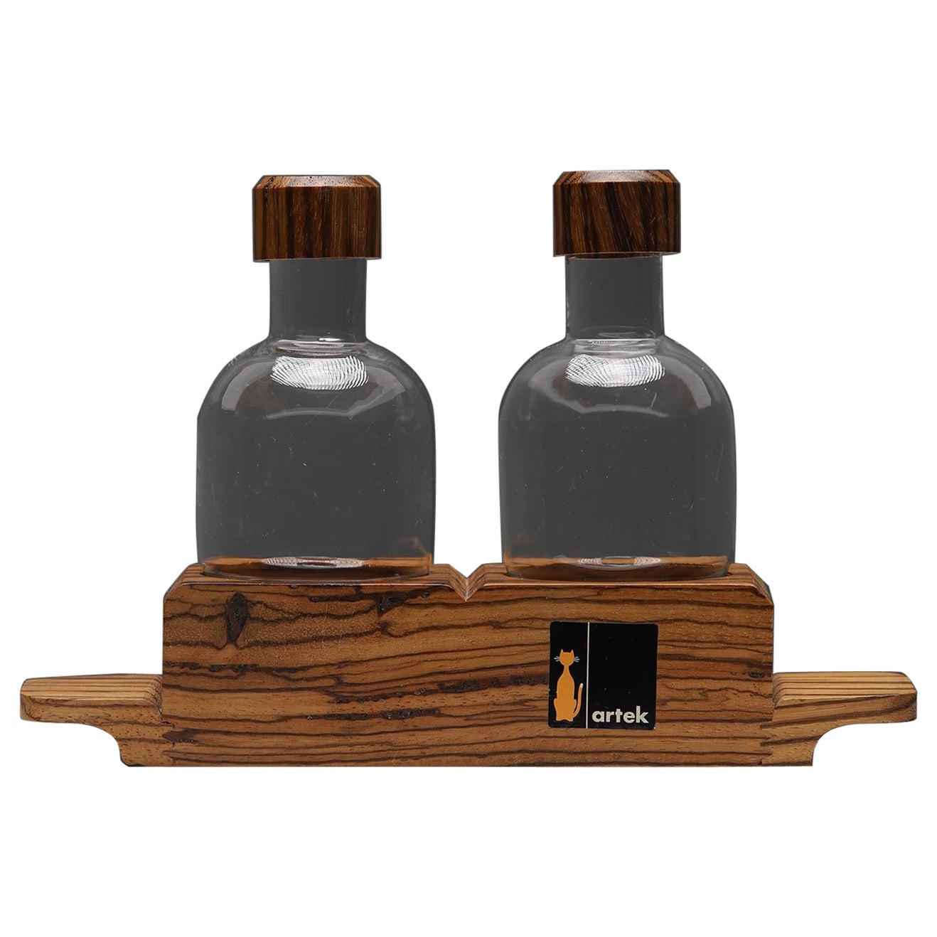 Mid Century olive oil and vinegar set designed and produced by Artek in the 1960 For Sale