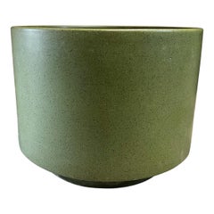1970s Gainey Art Pottery Modern Ceramics Green Planter Calif