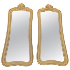 Wonderful Pair Tall French Provincial Wall Mirrors Hollywood Regency