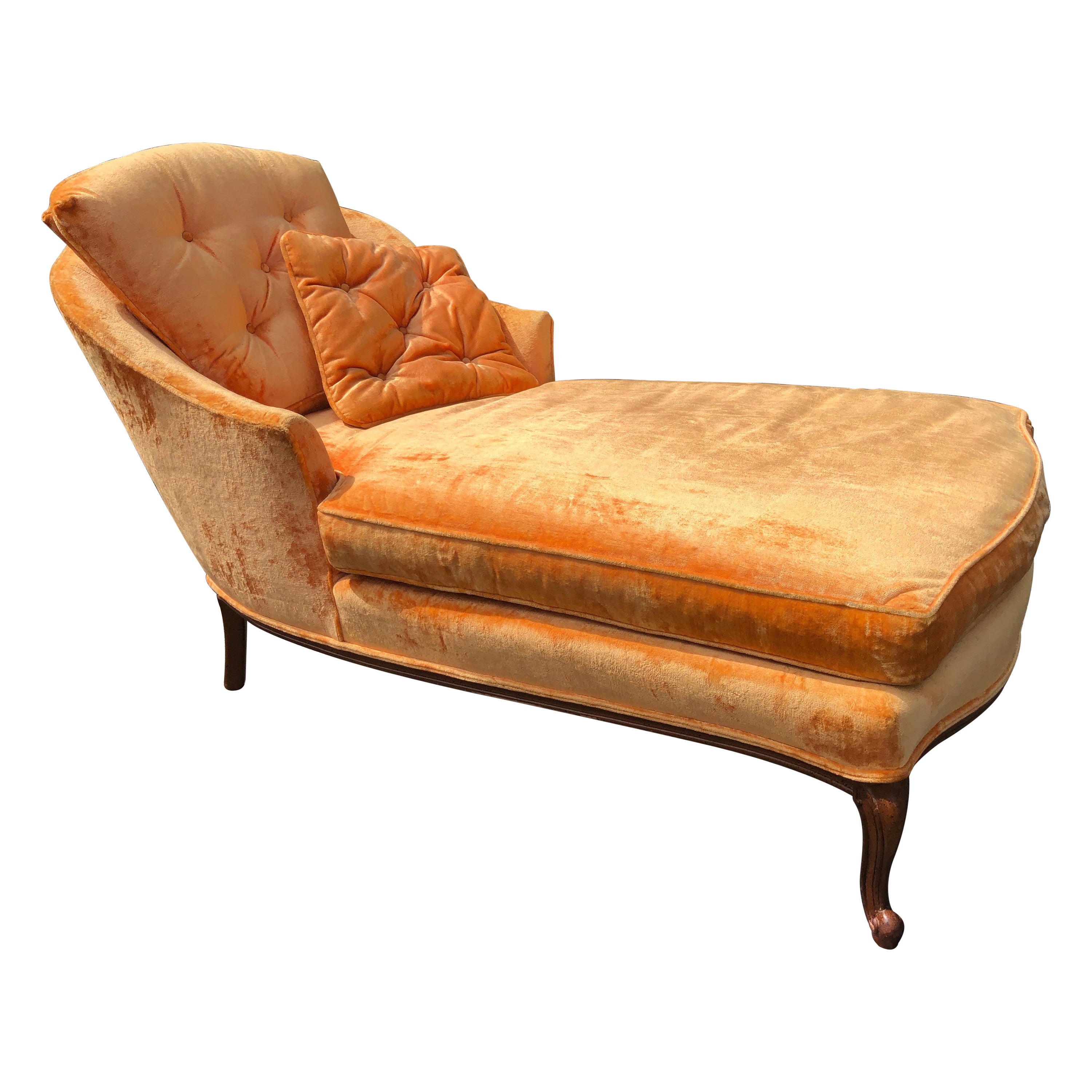 Sensational Petite French Provincial Chaise Lounge Mid-Century  For Sale