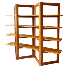 Vintage Teak Folding Bookcase  Display Shelf
