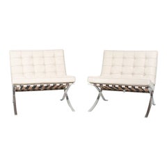 2013 Pair of Mies van der Rohe Knoll Stainless Steel Barcelona Chairs
