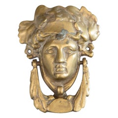 Antique Goddess Athena Brass Door Knocker