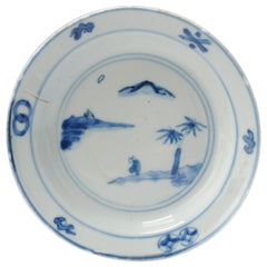 Antigua porcelana china Kosometsuke Literati Paisaje Finales de Ming Tianqi, S. XVII