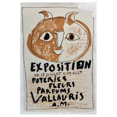 Picasso Exposition Poteries Fleurs parfums (NO. 3) Affiche vintage d'origine, 1948