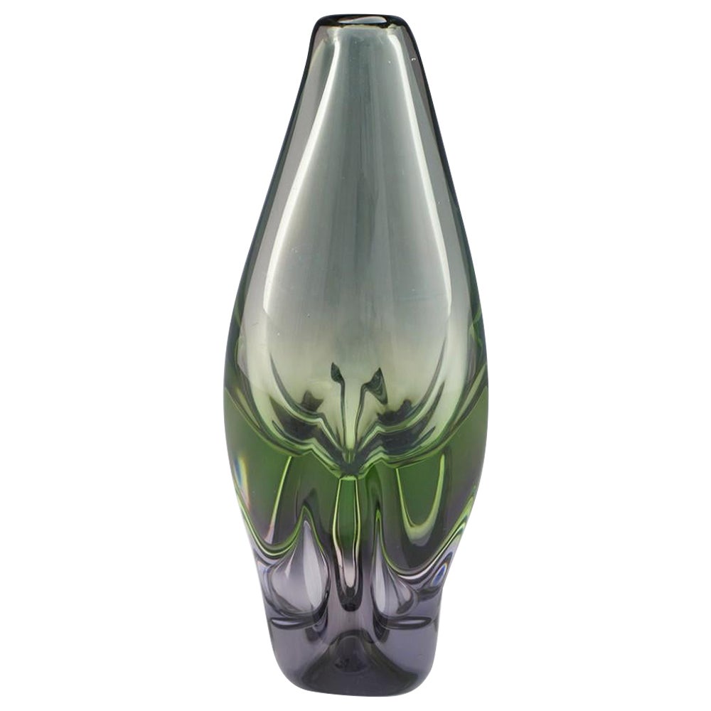 Czech Skrdlovoice Glass Vase Pattern 6346 by Jan Juda 1963 For Sale