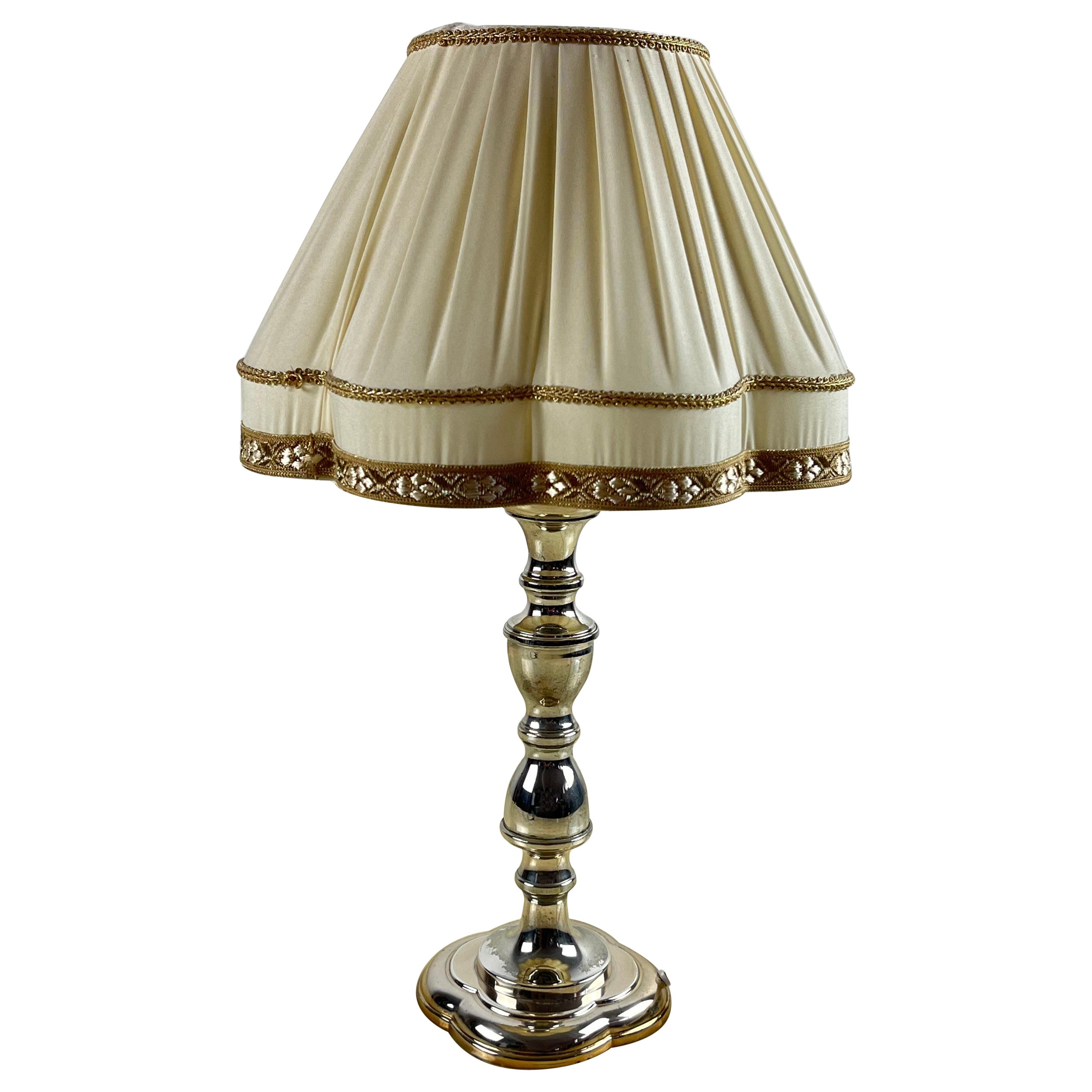Moderne 800er Silber-Tischlampe, italienisches Design  1980s