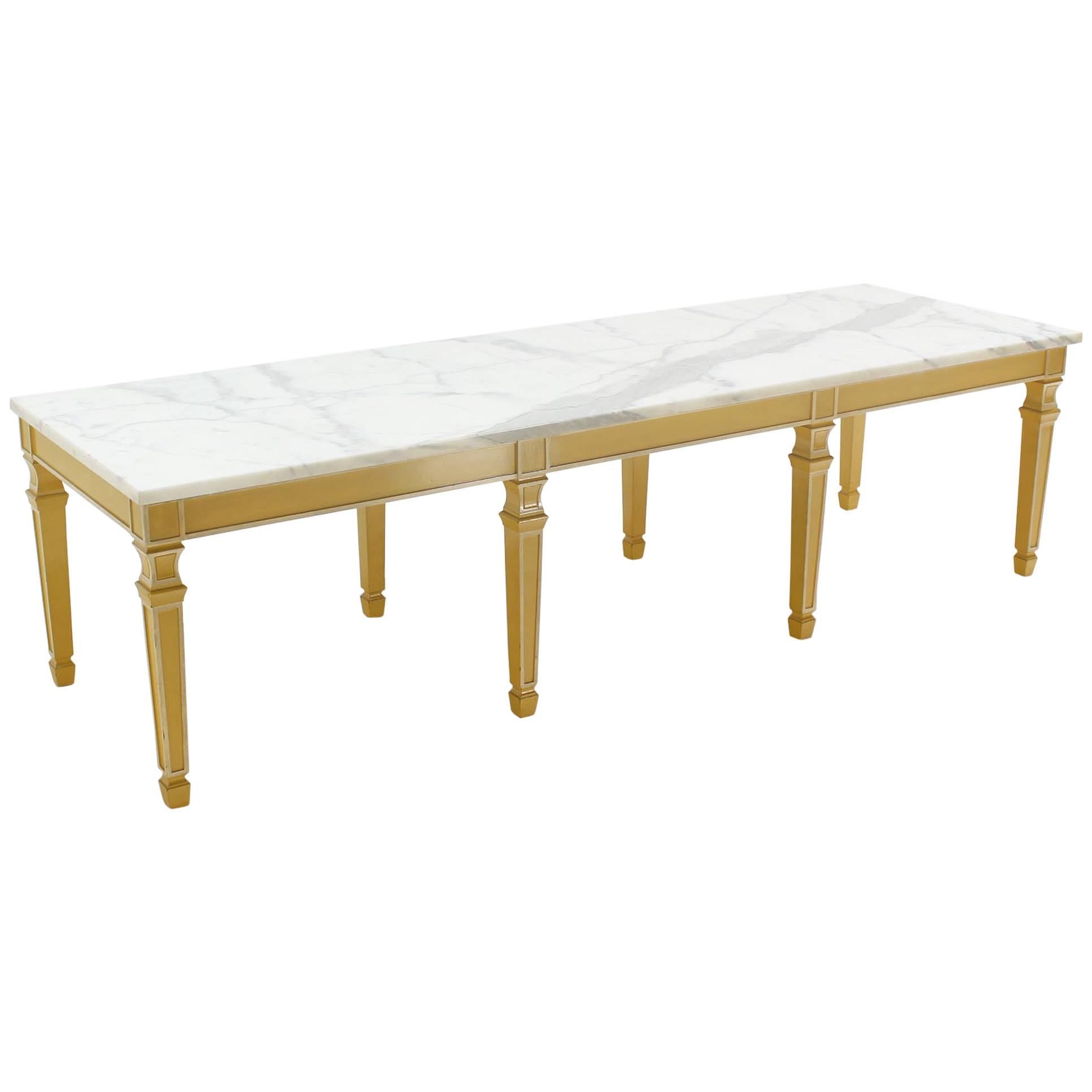 Eight Legged Marble-Top Long Rectangular Coffee Display Table