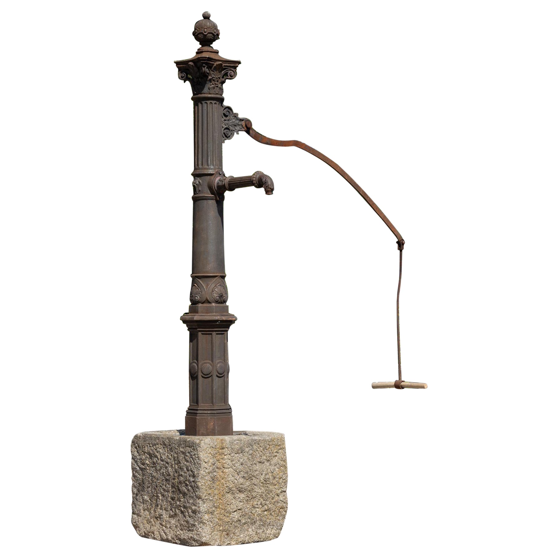 Große Eisenfass-Pump Pumpe, 19. Jahrhundert