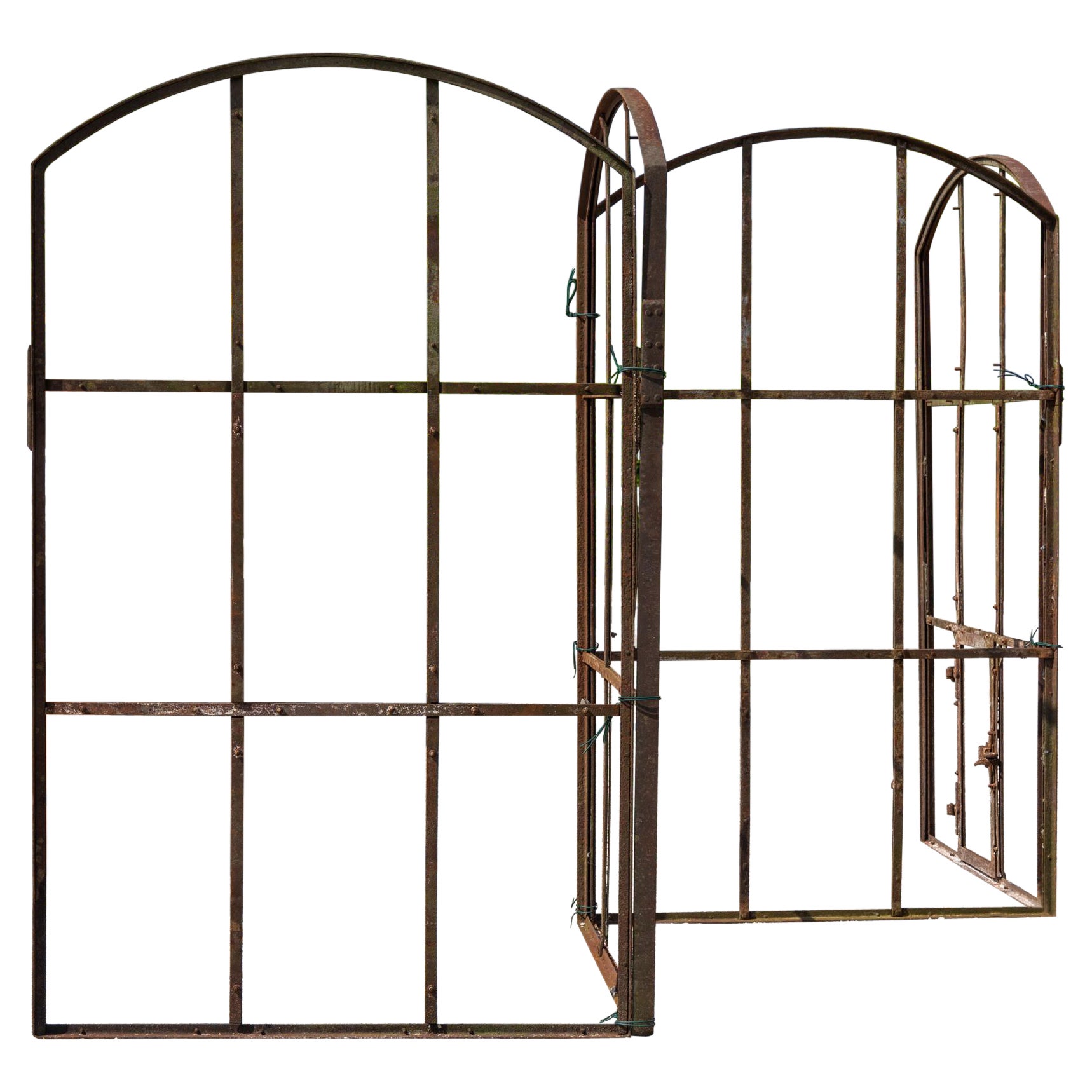 Arched Iron Windows, 19th Century For Sale