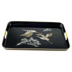 Large Decorated Japanese Tray, Vintage, 1960s