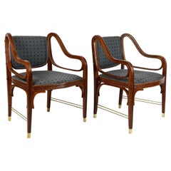 Paire de fauteuils Art nouveau d'Otto Wagner pour J&J Kohn, Autriche, vers 1904