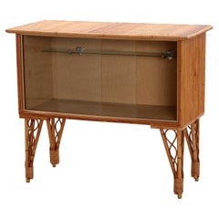 Vintage French Bamboo bar or display cabinet 1960s.