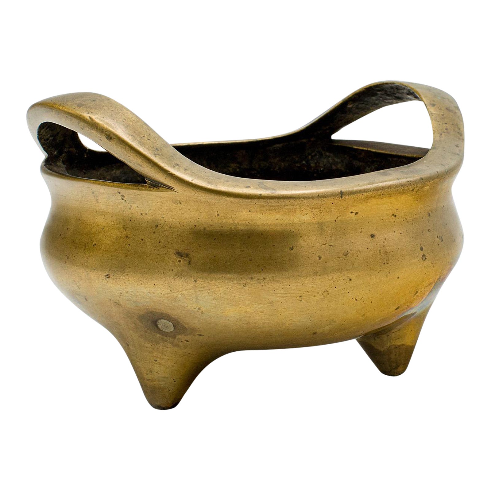 Antique Censer, Chinese, Bronze, Incense Burner, Libation Cup, Victorian, C.1850 For Sale