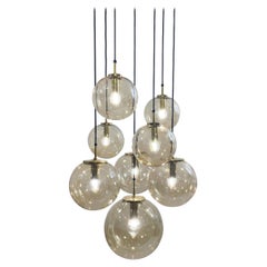 Vintage Mid-Century Modern Cascade Chandelier, Glass Globes, Limburg, 1970s