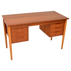 Danish Vintage Teak Pedestal Desk