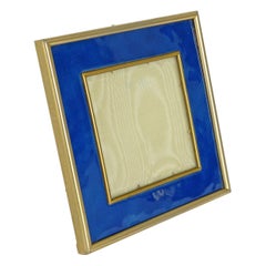 Italian 1940s small gold metal and blue enamel table frame