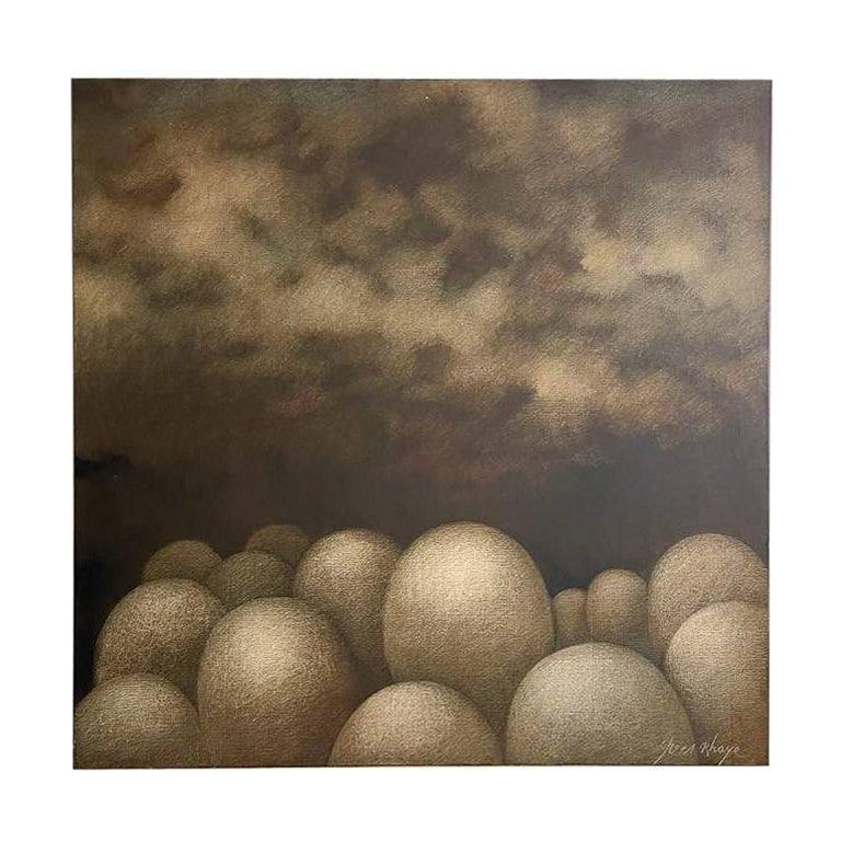 Pintura moderna de mediados de siglo de Yves Rayé, 1979