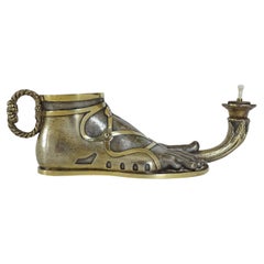 Splendid Elkington & Co. Roman Foot Sterling silver oil lamp, England 1840s