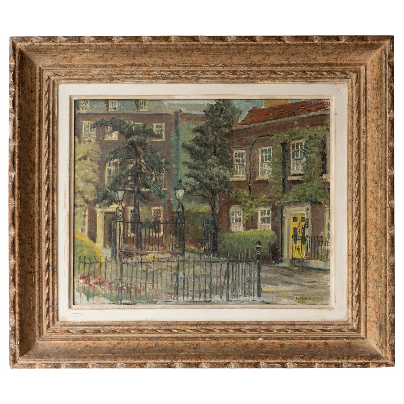 London Street Landscape, Original Vintage Oil Painting By Sydney Joseph Iredale