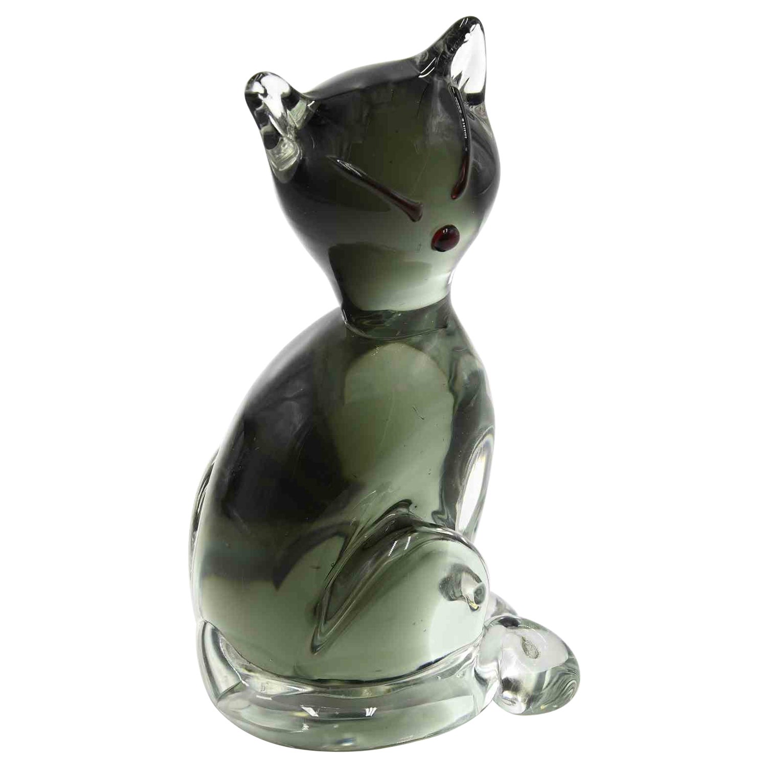 Murano Glass Cat by  Carlo Moretti, Italy, 1980s For Sale