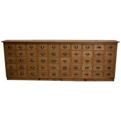 Large Dutch Maple Apothecary Cabinet or Bank of Drawers, ca 1950s