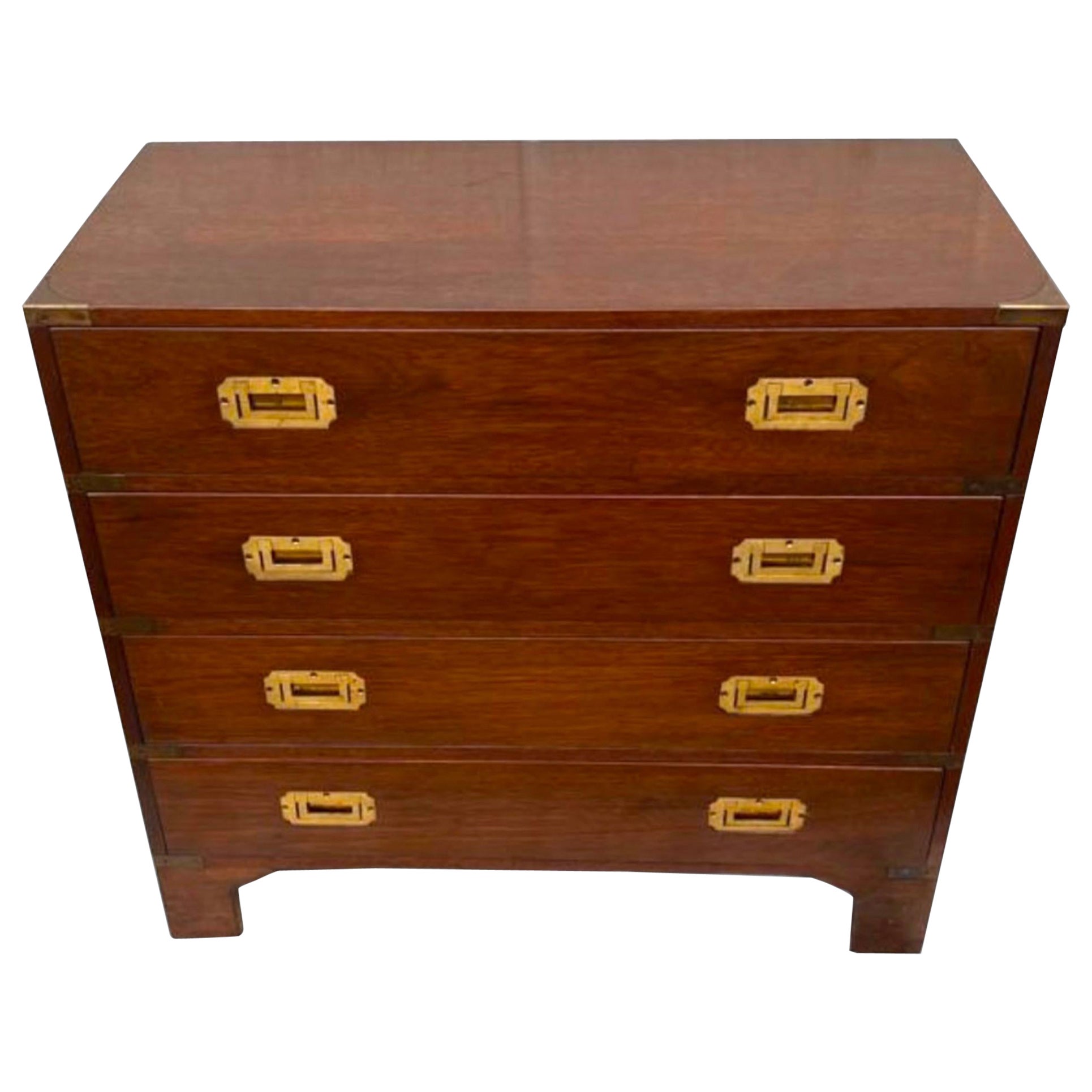A Campaign Style Chest of Drawers For Sale at 1stDibs