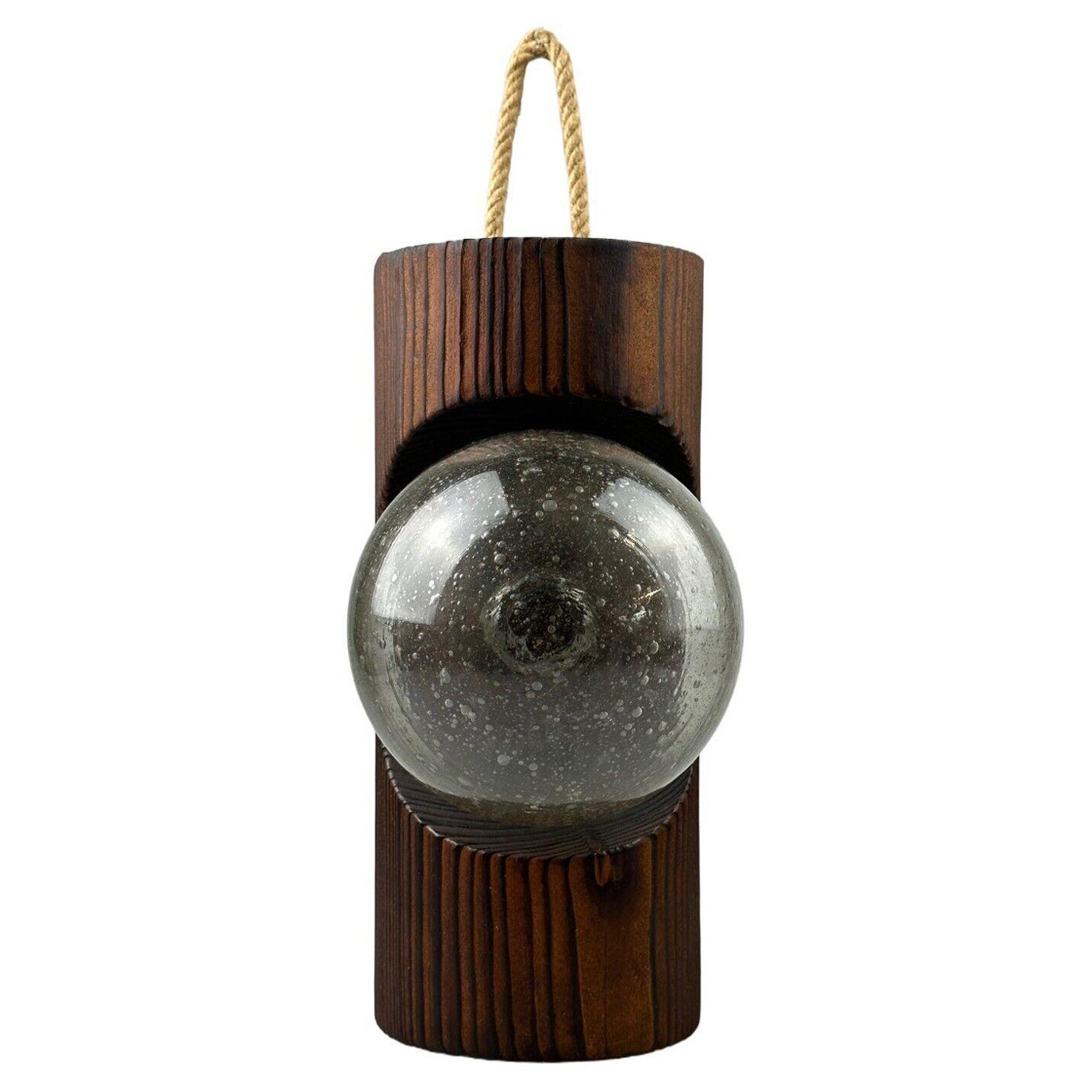 60s 70s Wandlampe Holz Glas Wandleuchte Brutalist Temde Leuchten Schweiz