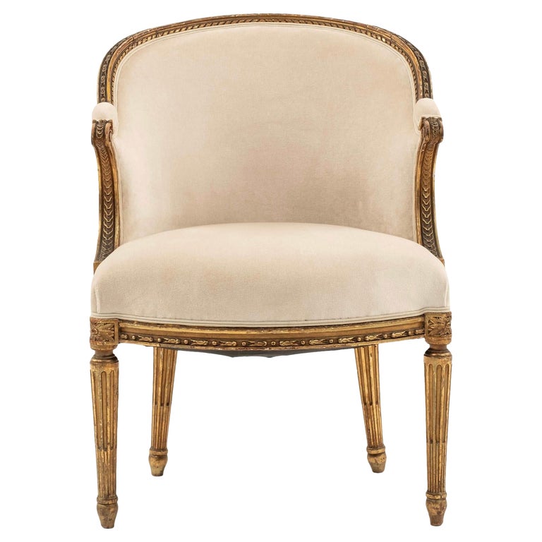Antique French Louis XVI Style Giltwood Bergère Available For