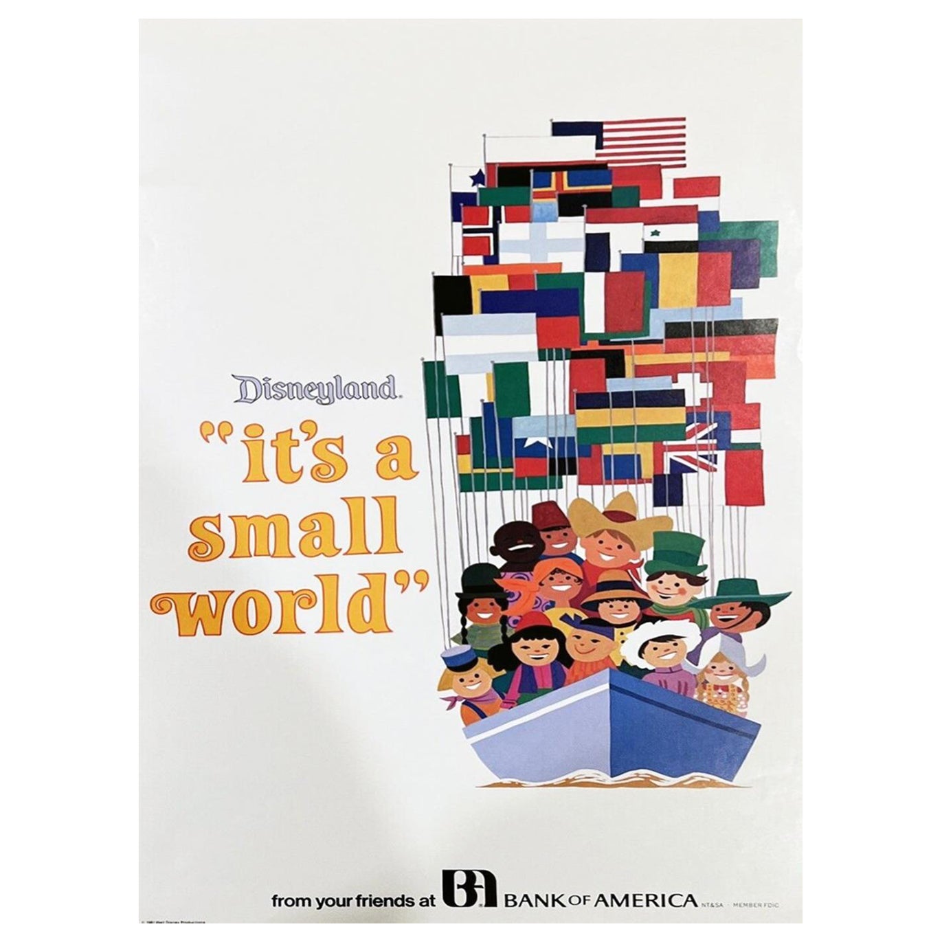 1981 Disneyland - It's a Small World Original Vintage Poster