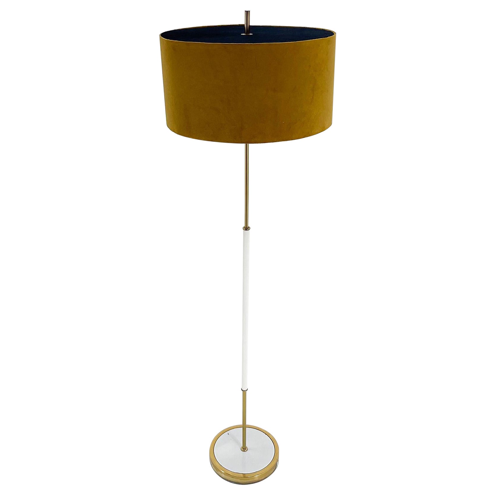 Mid Century Floor Lamp, Germany, 1970's, New Handmade Lampshade For Sale