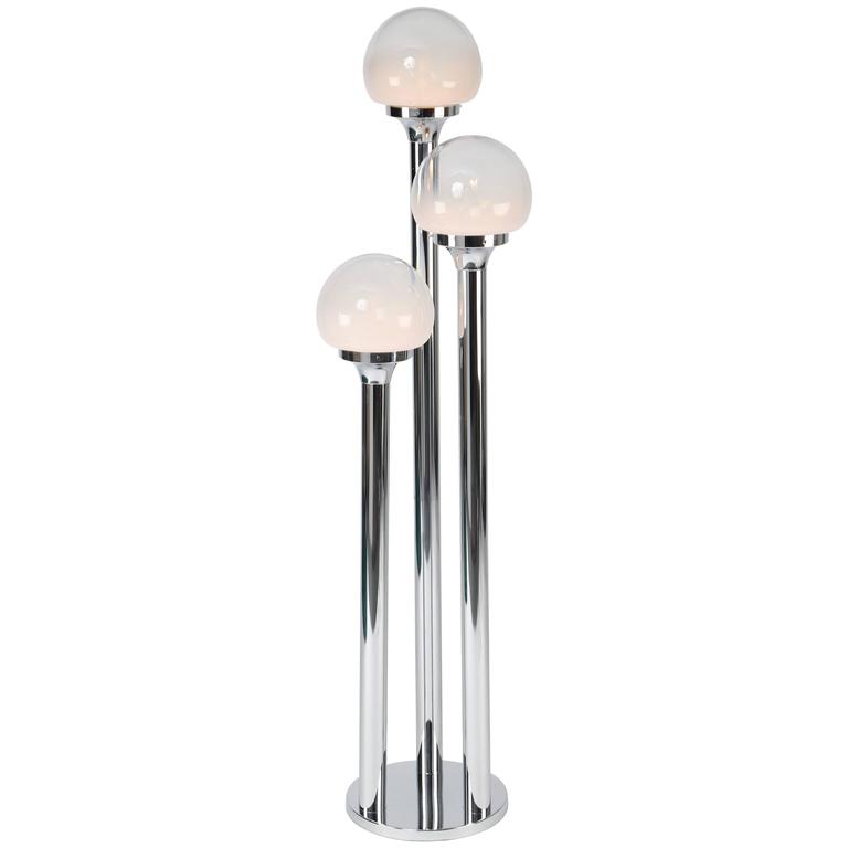 1970s Murano Italian Chrome And Glass Three Globe Floor Lamp At 1stdibs 1970s Murano Italian Chrome And Glass Three Globe Floor Lamp For